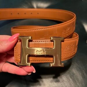 Hermes Belt with Gold Buckle